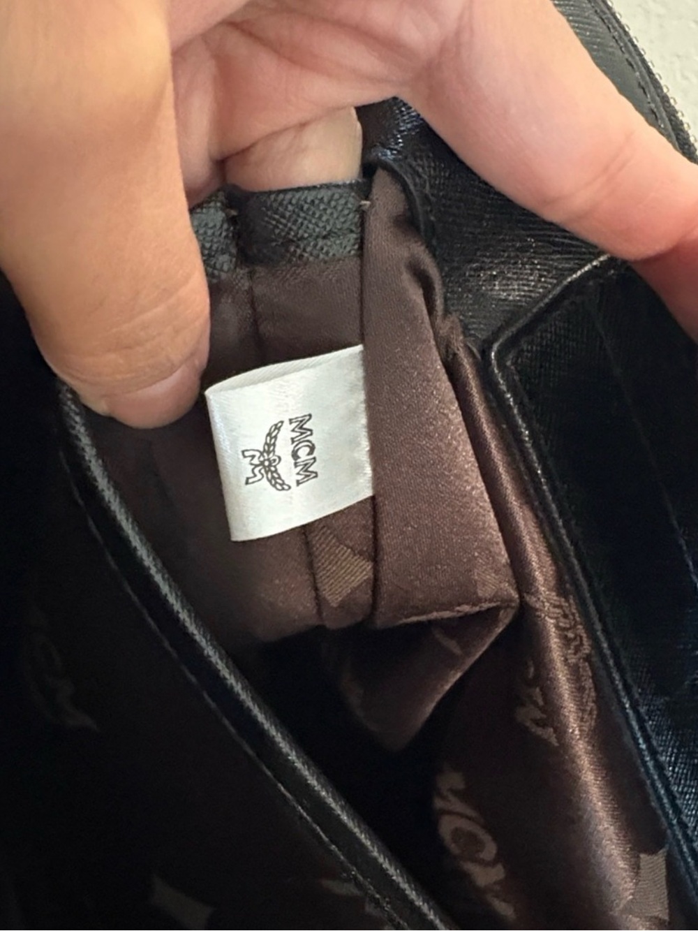MCM Black Saffiano / Crosshatched Leather Double-Zip Structured Satchel Like New - Picture 11 of 14